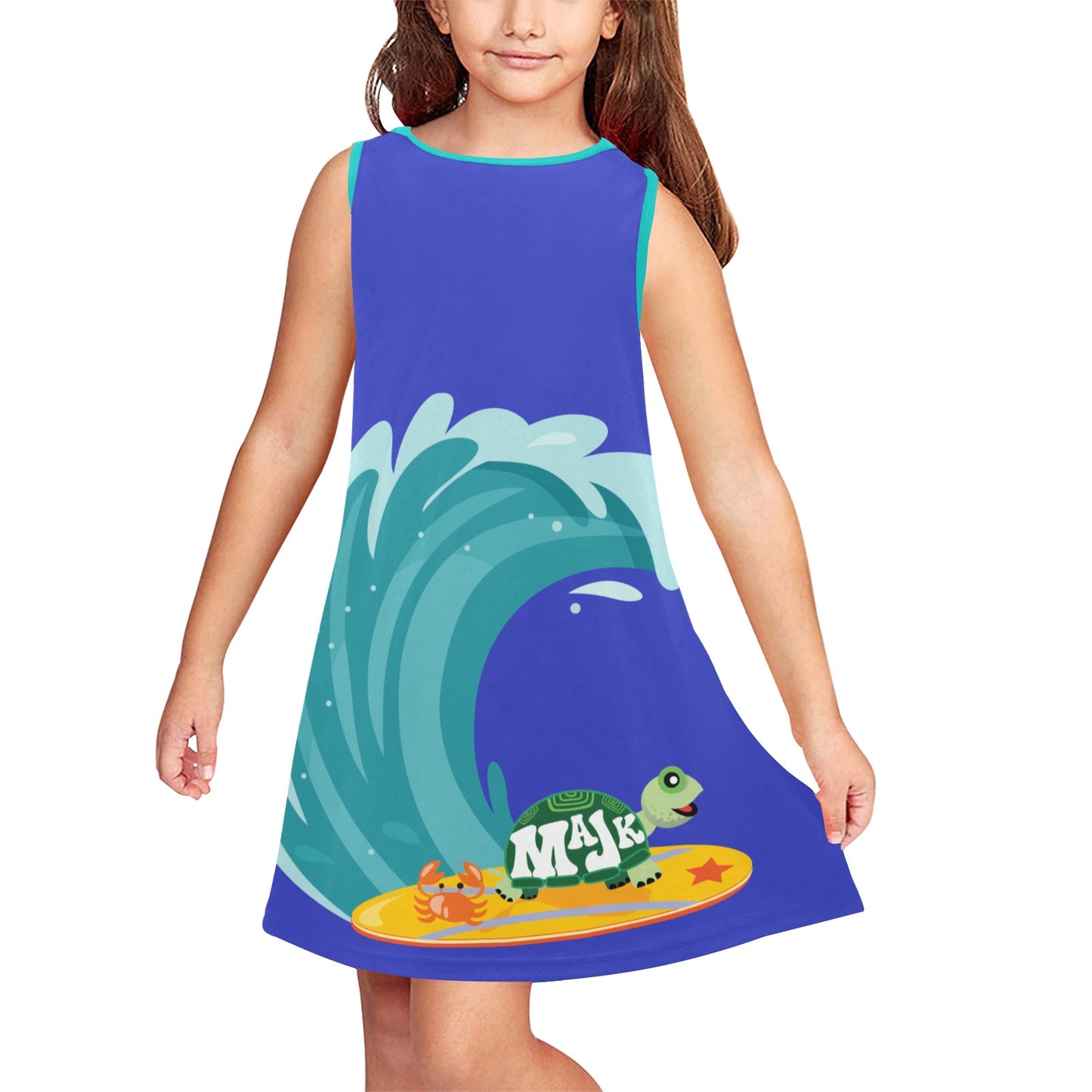 Girl's Sleeveless Dress "Turtally Tubular"