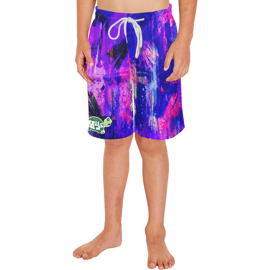 All Over Print- Boys' Beach Shorts "Brush Strokes"