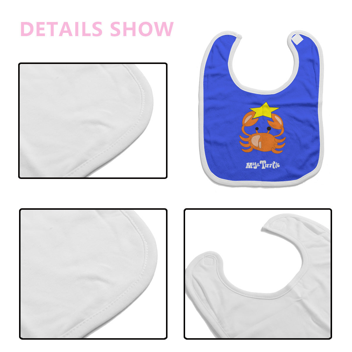Cotton Baby Bib/Drooling Towel "A star is Born" (dk. Blue)