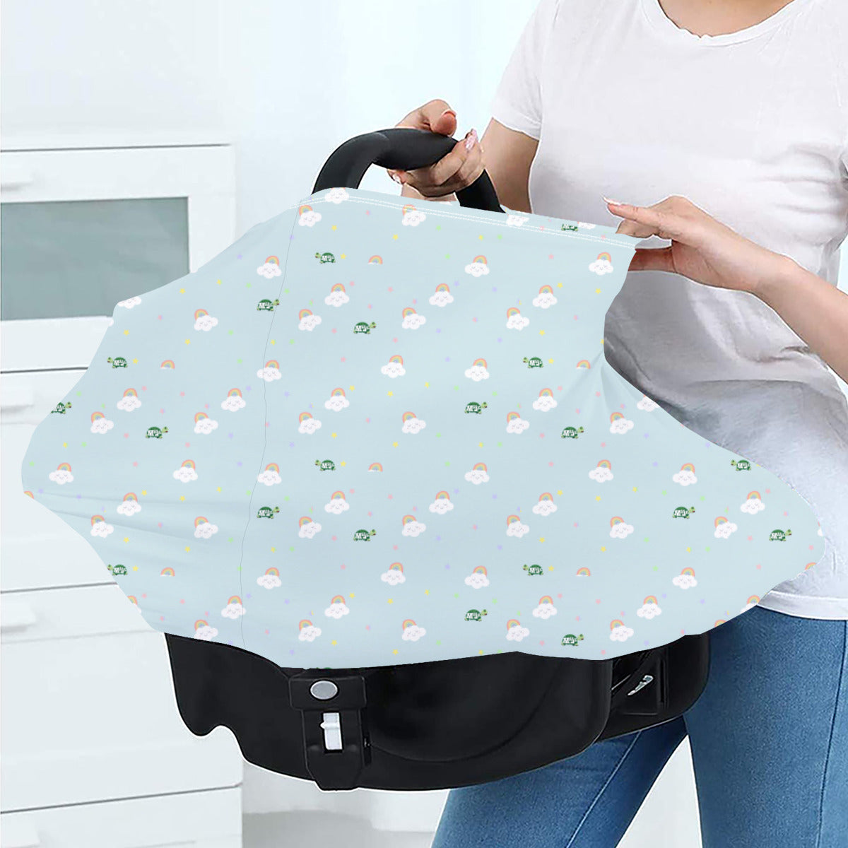 Versatile Nursing Cover-Milk Silk "Rainbows and Smiles"