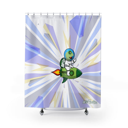 Shower Curtain "Blast off geometric collection" (White)