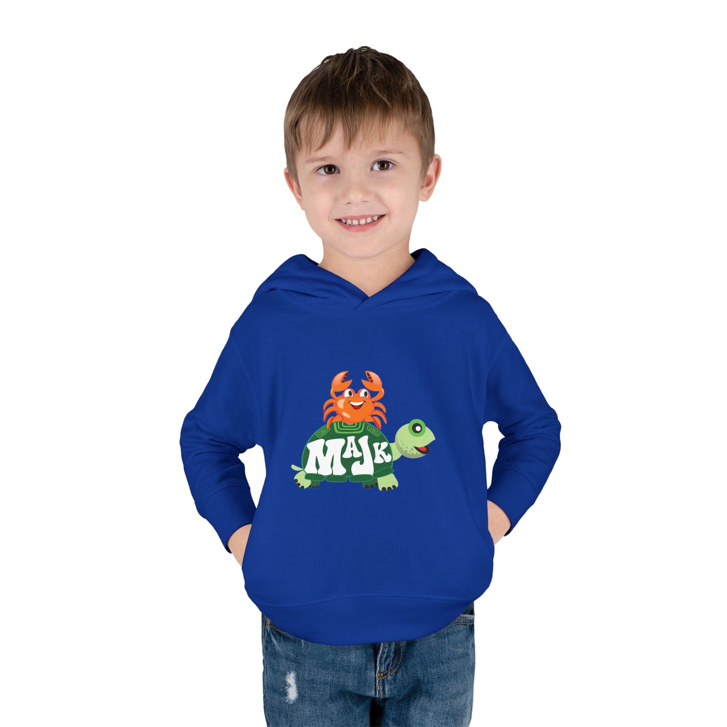 Toddler Pullover Hoodie Adventure with MAJK Turtle and Crabby Crab