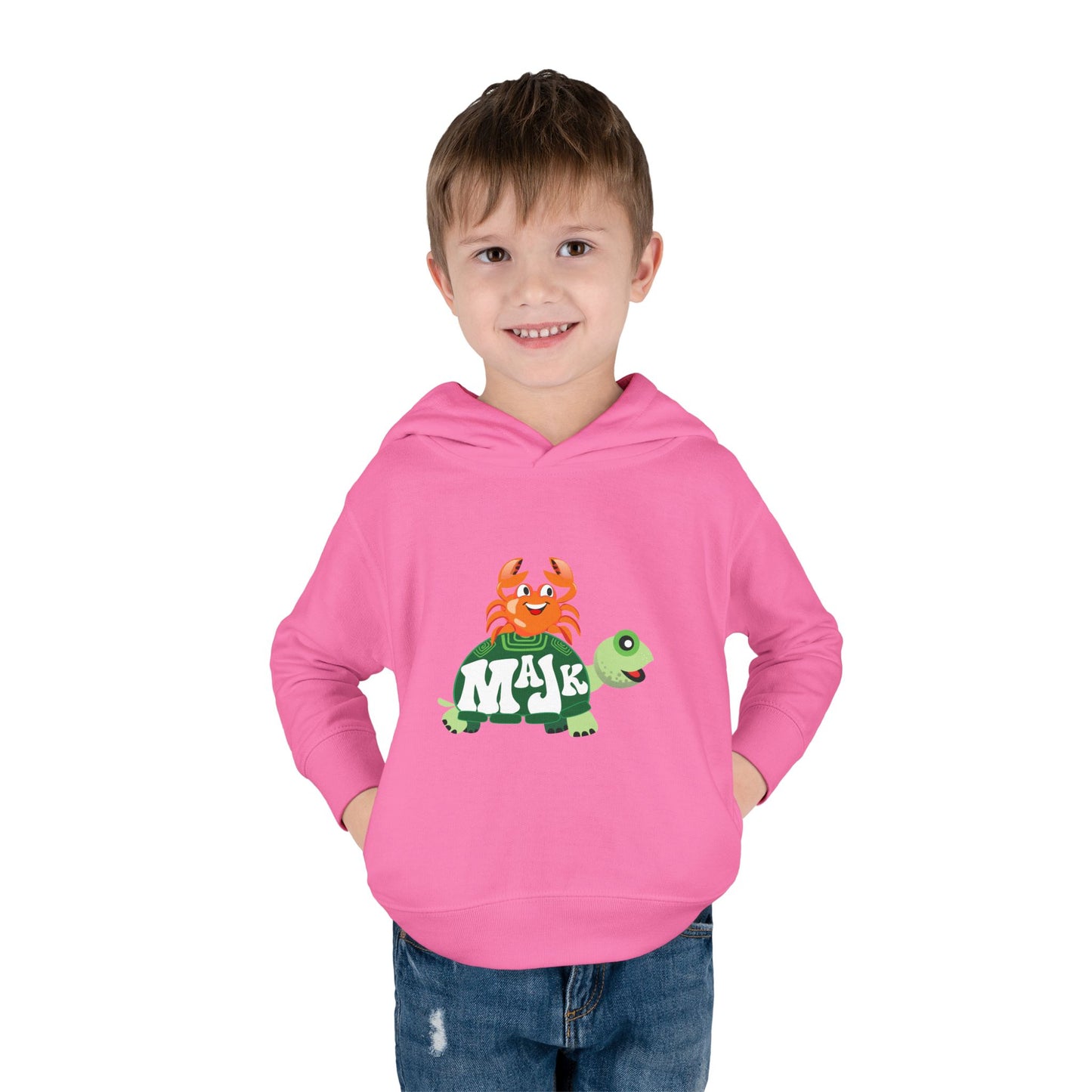 Toddler Pullover Hoodie Adventure with MAJK Turtle and Crabby Crab