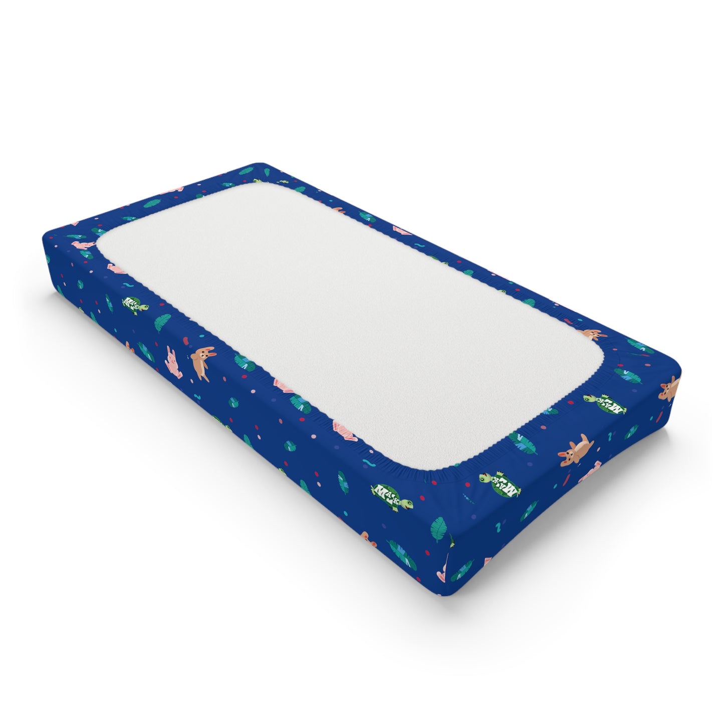 Baby Changing Pad Cover "Snuggle Bus Collection" Animals (Royal Blue)