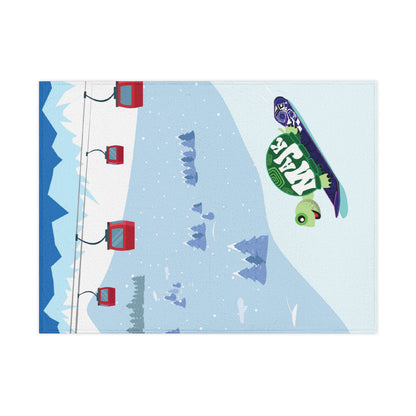 Receiving Soft Fleece Blanket - "The Mountains are Calling" snowboard theme