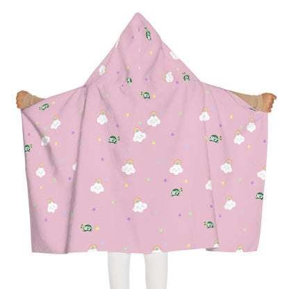 Kid's Hooded Towel- "Smiles and Rainbows" (Ballerina pink)