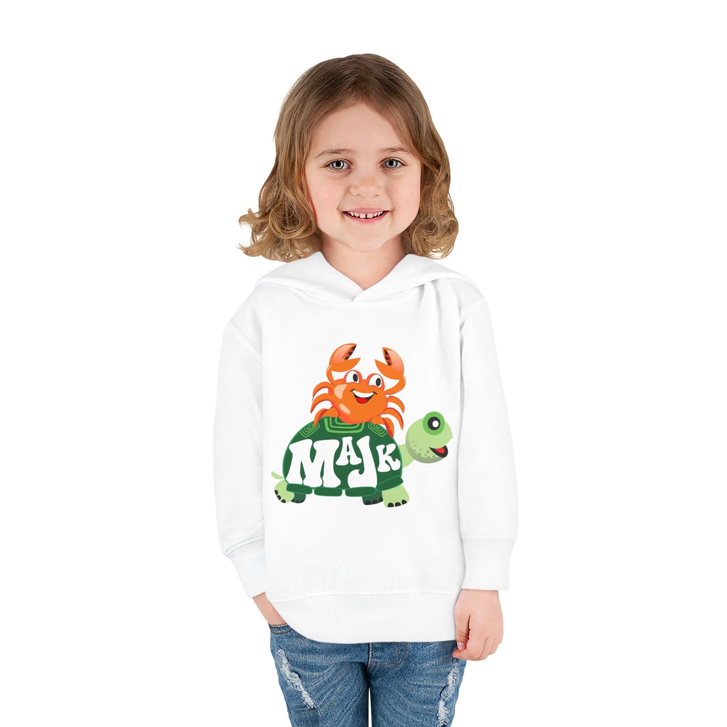 Toddler (2T-5/6T) Fleece Hoodie, MAJK Turtle and Crabbie Crab Best Friends Pullover Sweatshirt