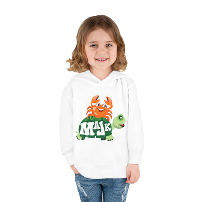 Toddler (2T-5/6T) Fleece Hoodie, MAJK Turtle and Crabbie Crab Best Friends Pullover Sweatshirt