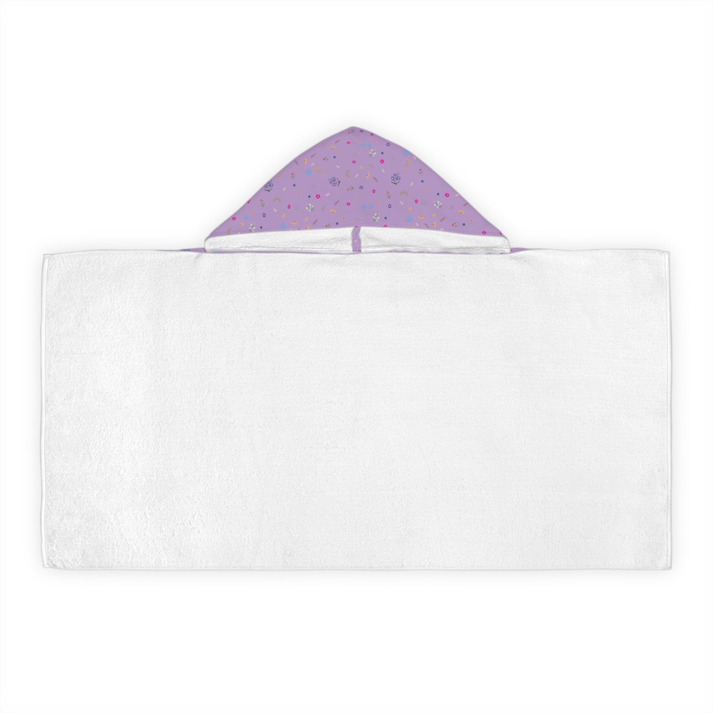 Kid's Hooded Towel- Turtle's Fly Over the Rainbow (Lavender)