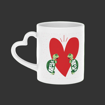 Heart-Shaped Mug "Turtally Love You" (white)