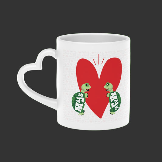 Heart-Shaped Mug "Turtally Love You" (white)