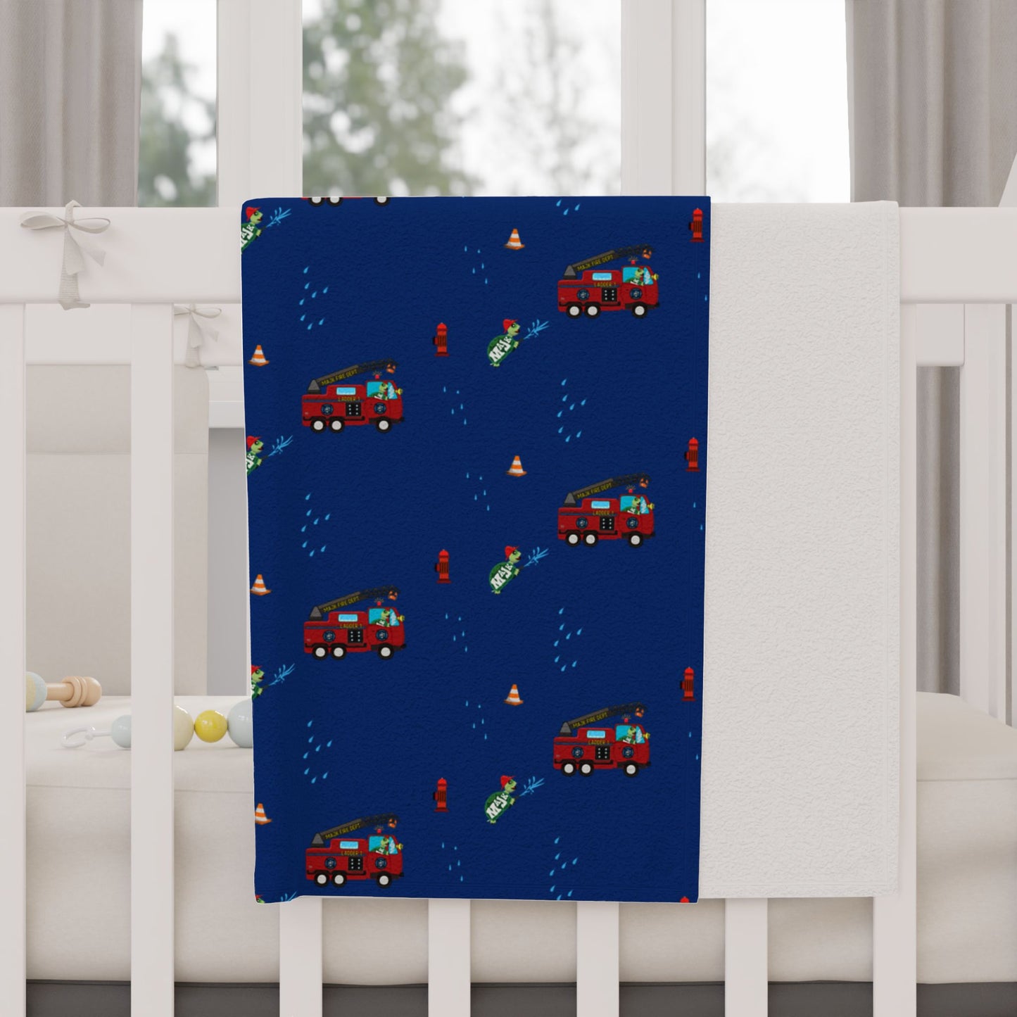 Receiving Blanket Soft Fleece" MAJK Turtle Firefighter" First Responder Design