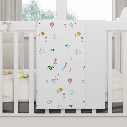 Soft Fleece Baby Blanket "Baby in Bloom"