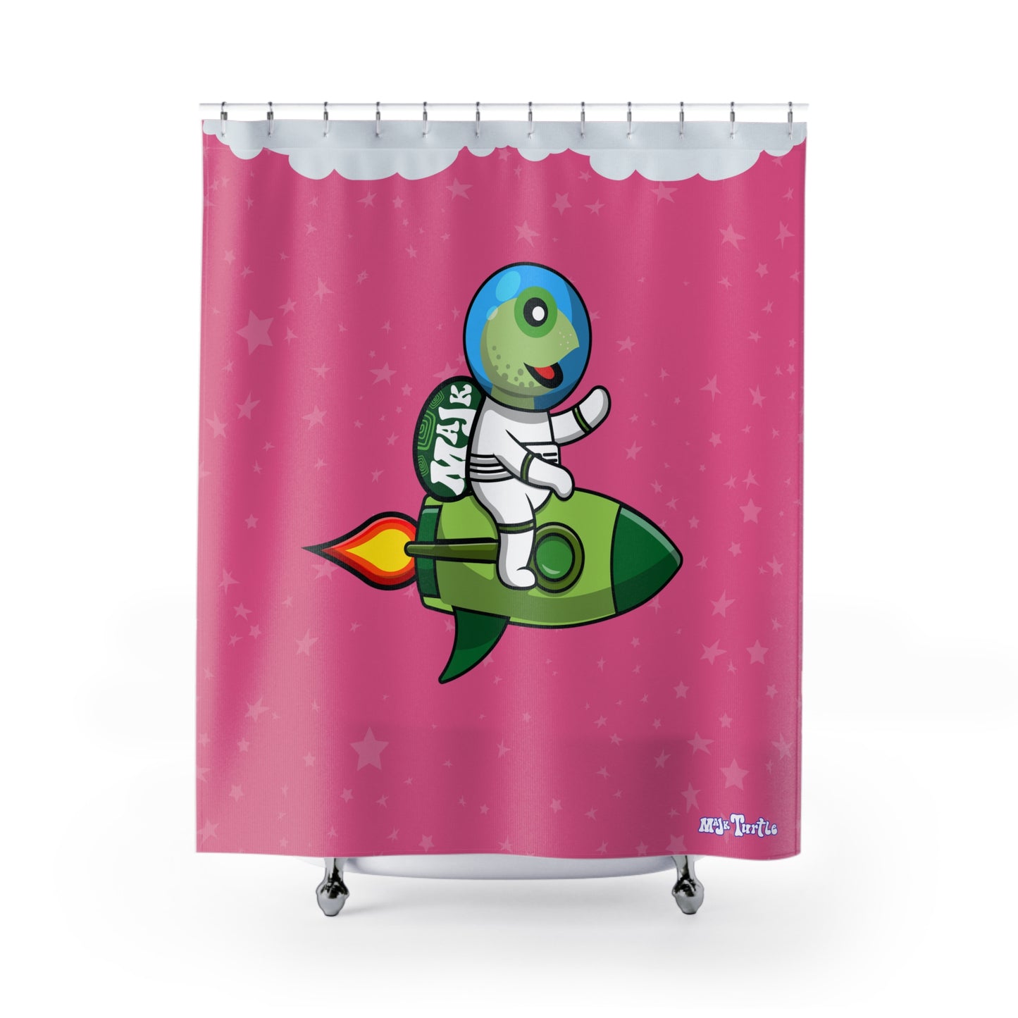 Shower Curtains, "Turtle's can be astronauts too"-