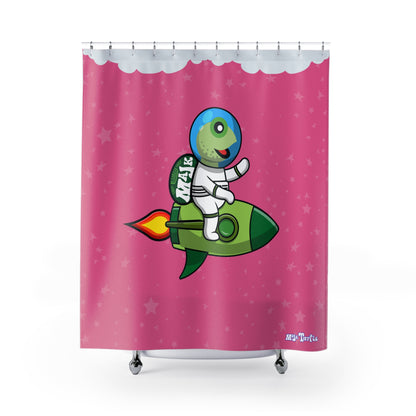 Shower Curtains, "Turtle's can be astronauts too"-