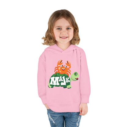 Toddler (2T-5/6T) Fleece Hoodie, MAJK Turtle and Crabbie Crab Best Friends Pullover Sweatshirt