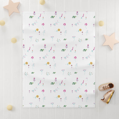 Receiving Soft Fleece Baby Blanket "Baby in Bloom"