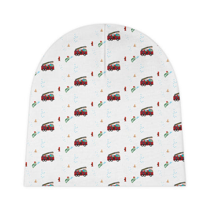 Baby Beanie — Fire truck themed