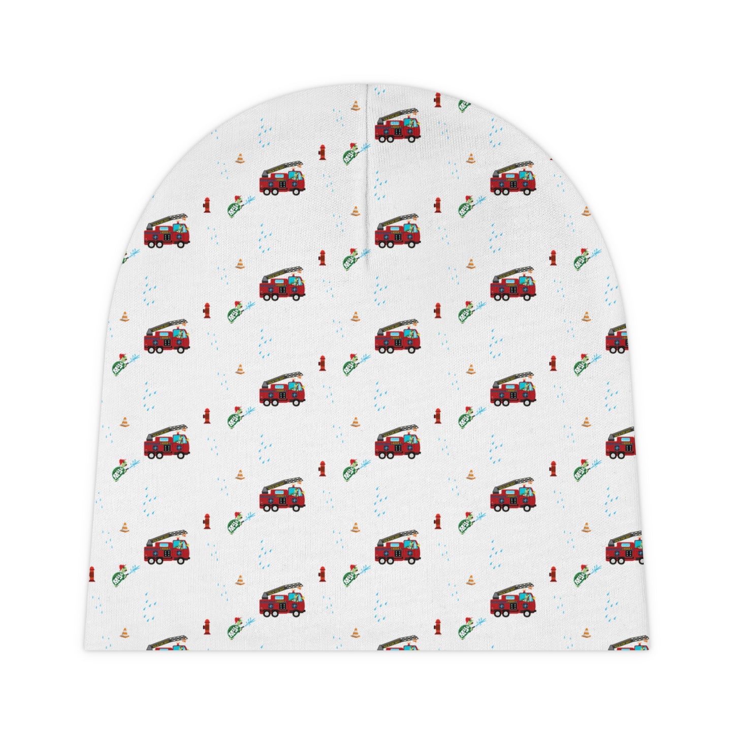 Baby Beanie — Fire truck themed
