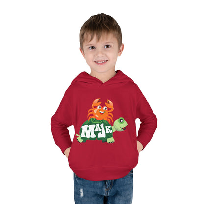 Toddler (2T-5/6T) Fleece Hoodie, MAJK Turtle and Crabbie Crab Best Friends Pullover Sweatshirt