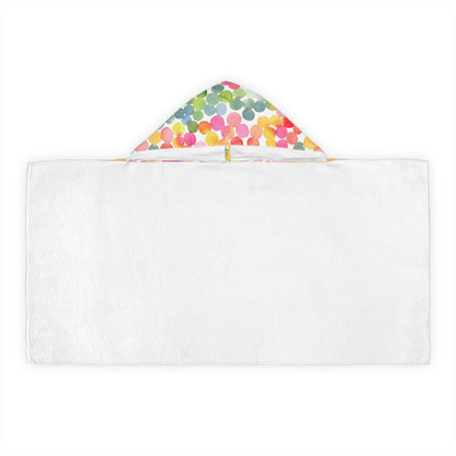 Kids Hooded Towel with Confetti Style Pattern and Majk Turtle Logo | Beach, Pool, Bath | Soft and Absorbent