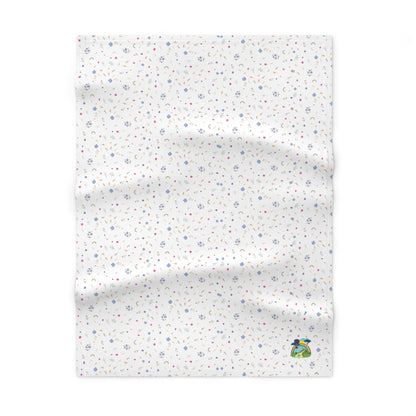 Infant Soft Fleece Baby Blanket -Turtles Fly Over the Rainbow Collection / Flower pattern