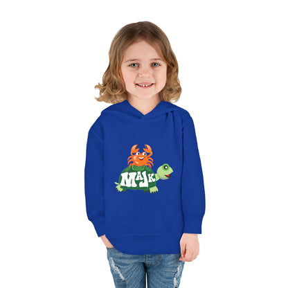Toddler Pullover Hoodie Adventure with MAJK Turtle and Crabby Crab