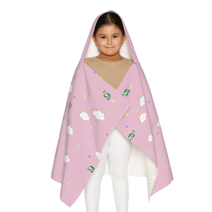 Kid's Hooded Towel- "Smiles and Rainbows" (Ballerina pink)