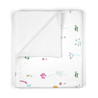 Soft Fleece Baby Blanket "Baby in Bloom"