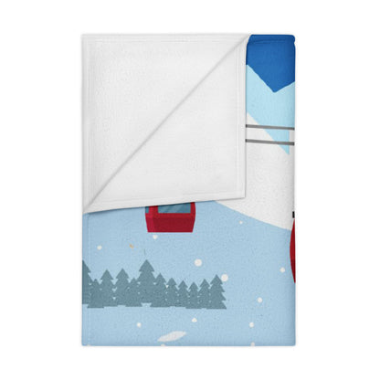 Receiving Soft Fleece Blanket - "The Mountains are Calling" snowboard theme