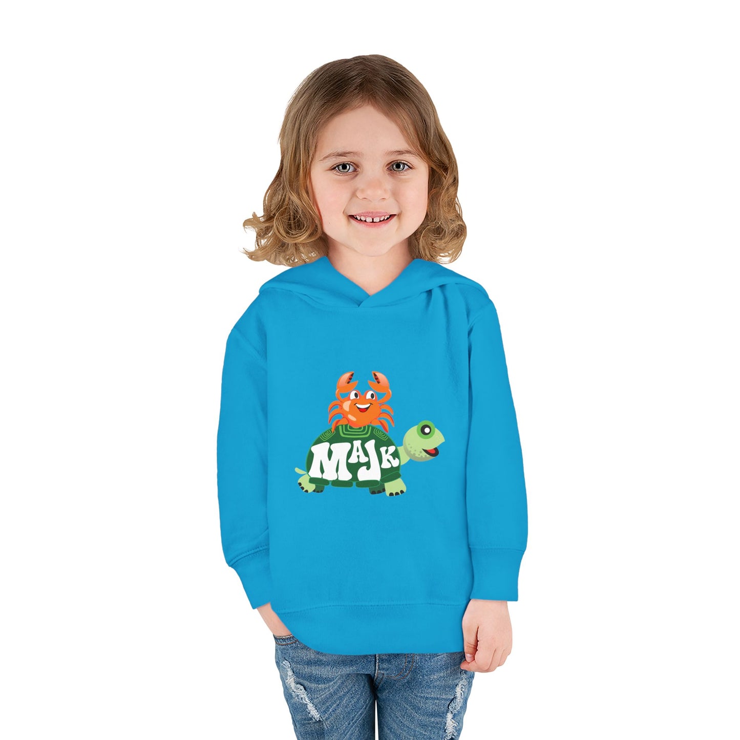 Toddler Pullover Hoodie Adventure with MAJK Turtle and Crabby Crab