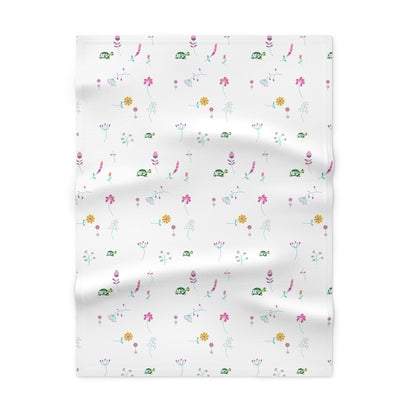 Soft Fleece Baby Blanket "Baby in Bloom"