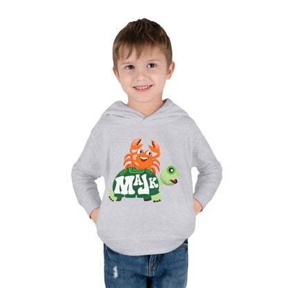 Toddler (2T-5/6T) Fleece Hoodie, MAJK Turtle and Crabbie Crab Best Friends Pullover Sweatshirt