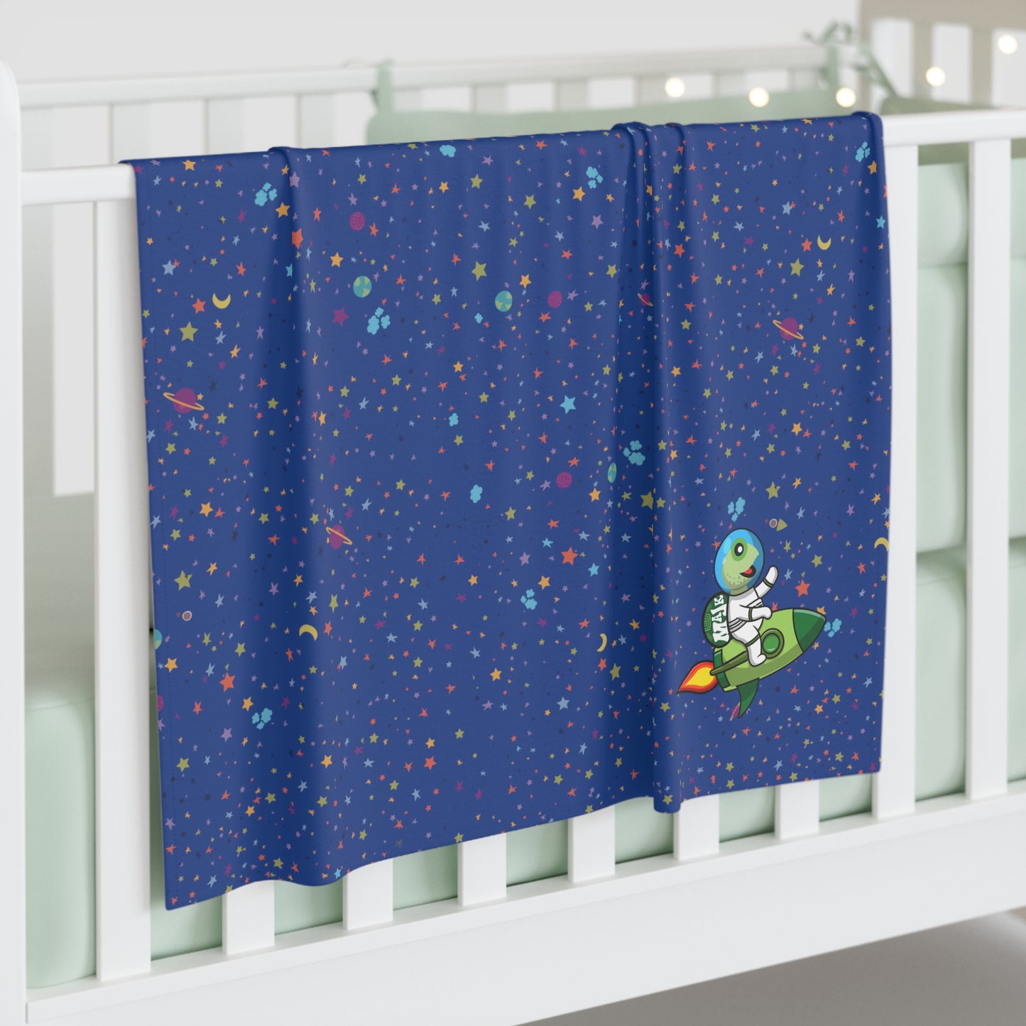 Baby Swaddle Blanket, Blast off Collection "starry night"  (Blue)