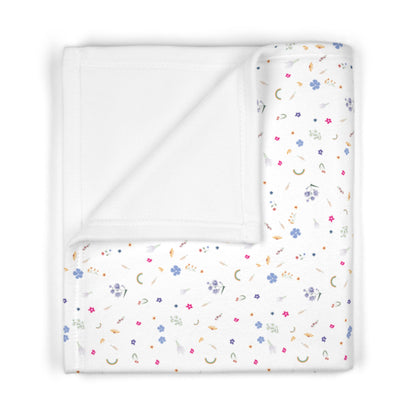 Infant Soft Fleece Baby Blanket -Turtles Fly Over the Rainbow Collection / Flower pattern