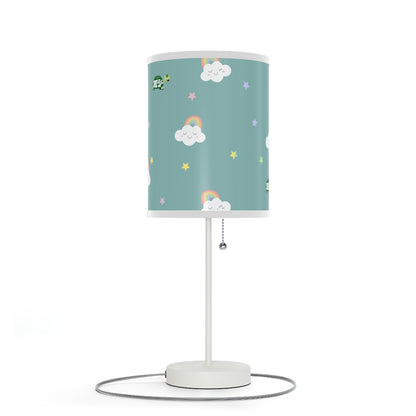 Lamp on a Stand, US/CA "Rainbows and Smiles" (Aqua)