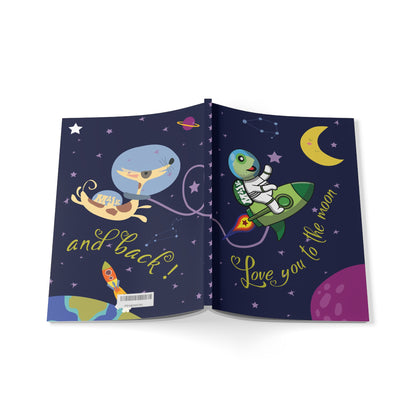 Softcover Notebook, A5, Love you to the moon and back