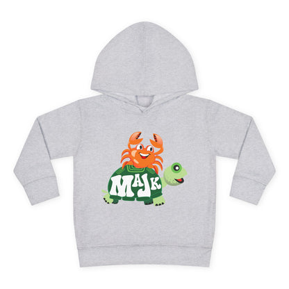 Toddler (2T-5/6T) Fleece Hoodie, MAJK Turtle and Crabbie Crab Best Friends Pullover Sweatshirt