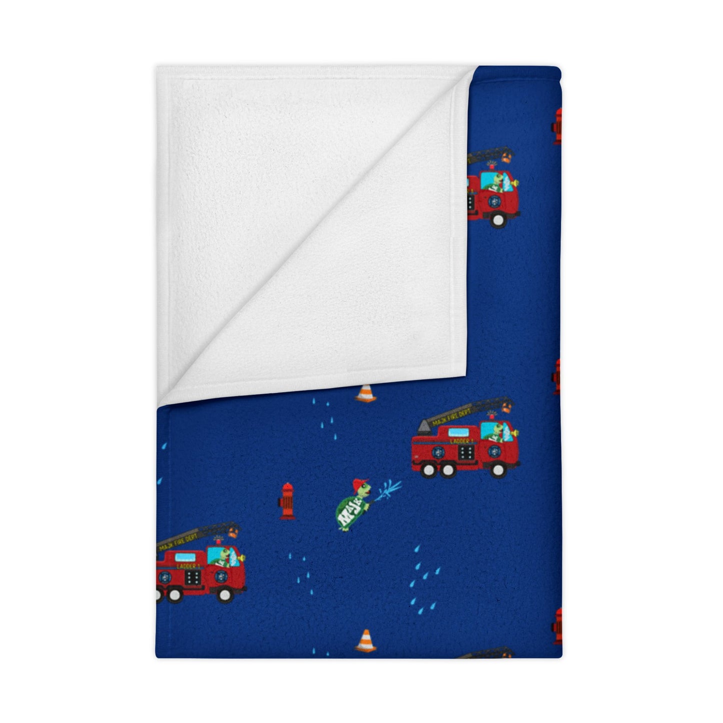 Receiving Blanket Soft Fleece" MAJK Turtle Firefighter" First Responder Design