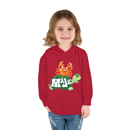 Toddler (2T-5/6T) Fleece Hoodie, MAJK Turtle and Crabbie Crab Best Friends Pullover Sweatshirt