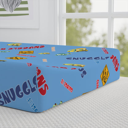 Baby Changing Pad Cover- Snuggle Bus Collection Signs (Lt. Blue)