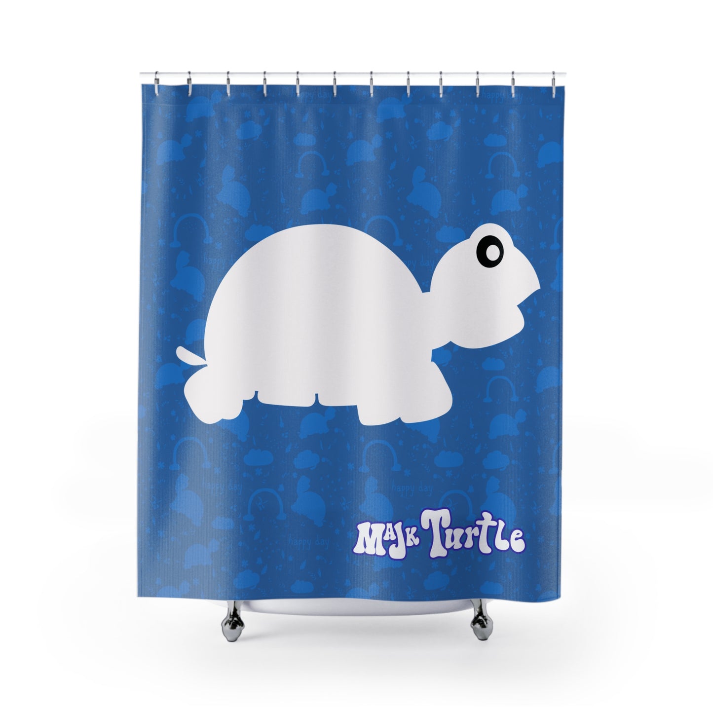 Shower Curtain- "MaJk's Shadow"  (Blue/White)