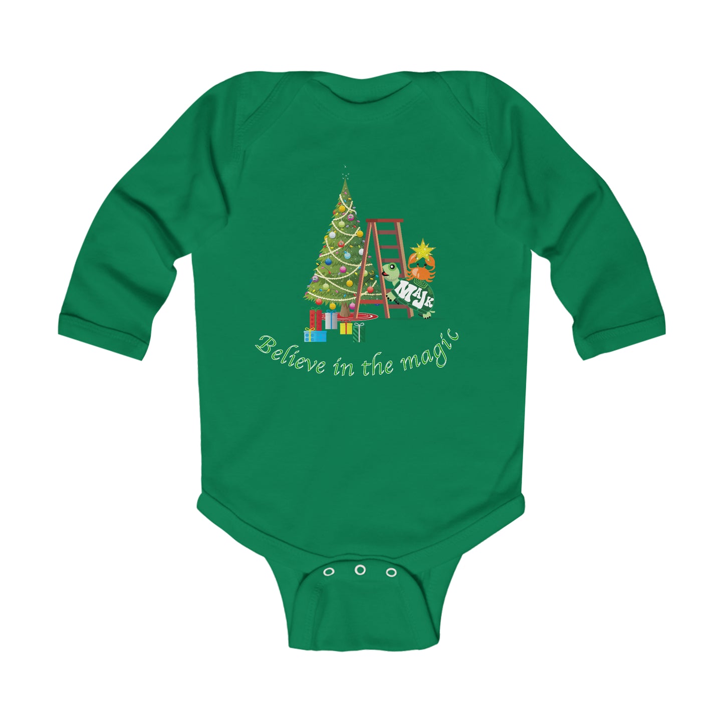 Infant Long Sleeve Bodysuit, "Believe in the magic"