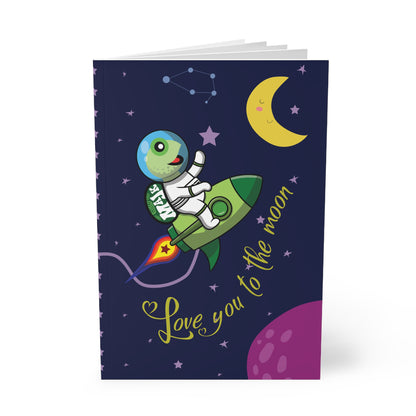 Softcover Notebook, A5, Love you to the moon and back