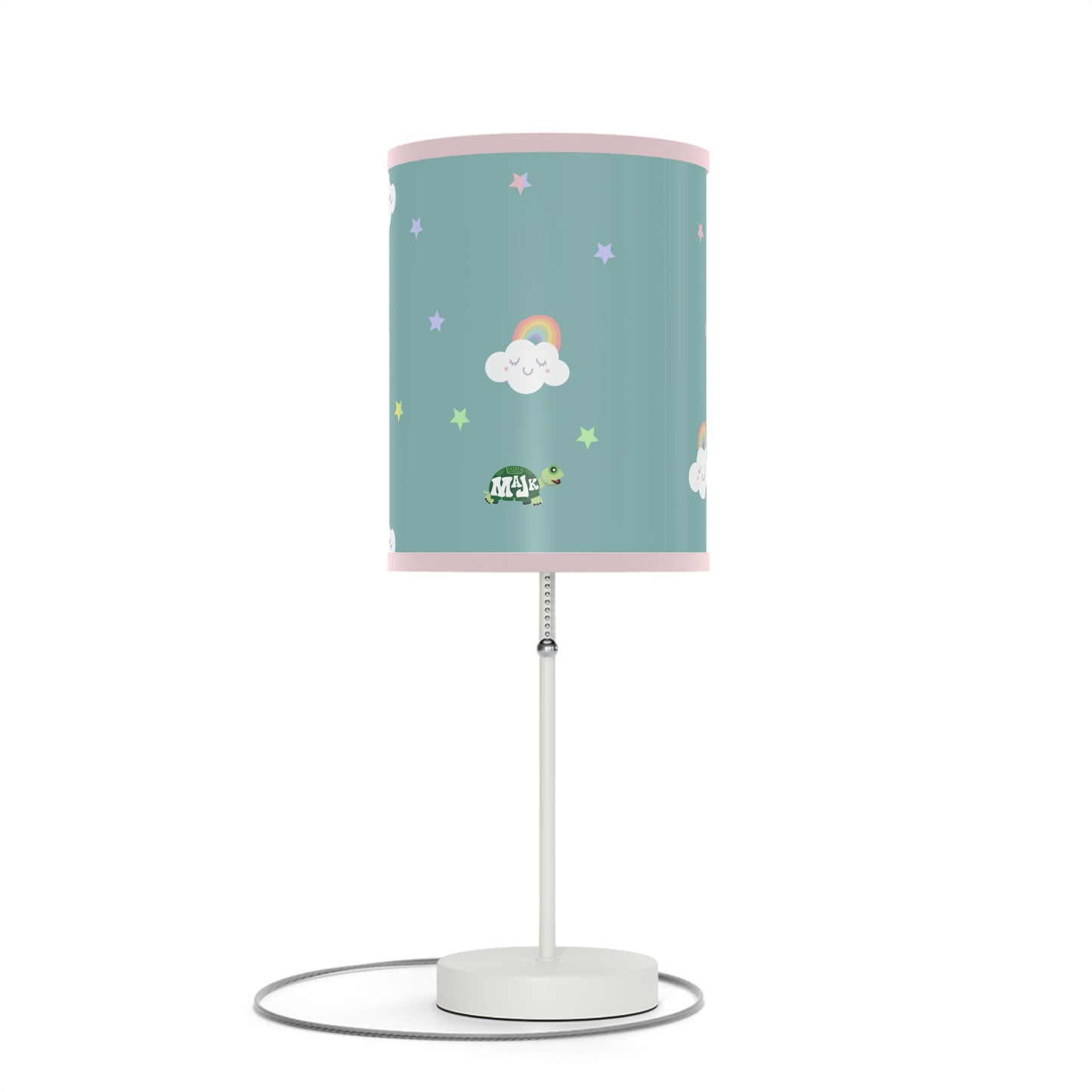 Lamp on a Stand, US/CA "Rainbows and Smiles" (Aqua)