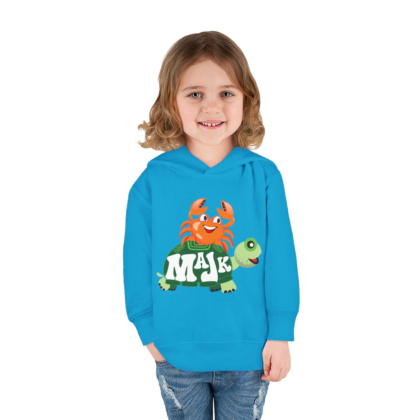 Toddler (2T-5/6T) Fleece Hoodie, MAJK Turtle and Crabbie Crab Best Friends Pullover Sweatshirt
