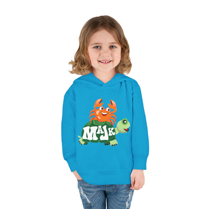 Toddler (2T-5/6T) Fleece Hoodie, MAJK Turtle and Crabbie Crab Best Friends Pullover Sweatshirt
