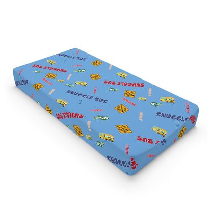 Baby Changing Pad Cover- Snuggle Bus Collection Signs (Lt. Blue)