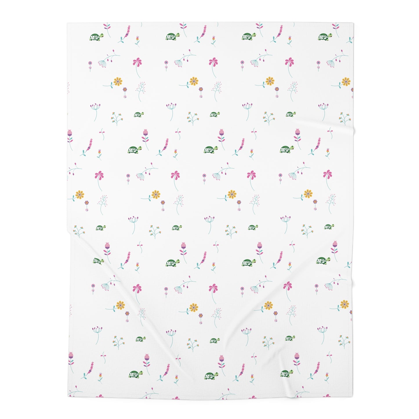 Baby Swaddle Blanket - "Baby in Bloom" (white)