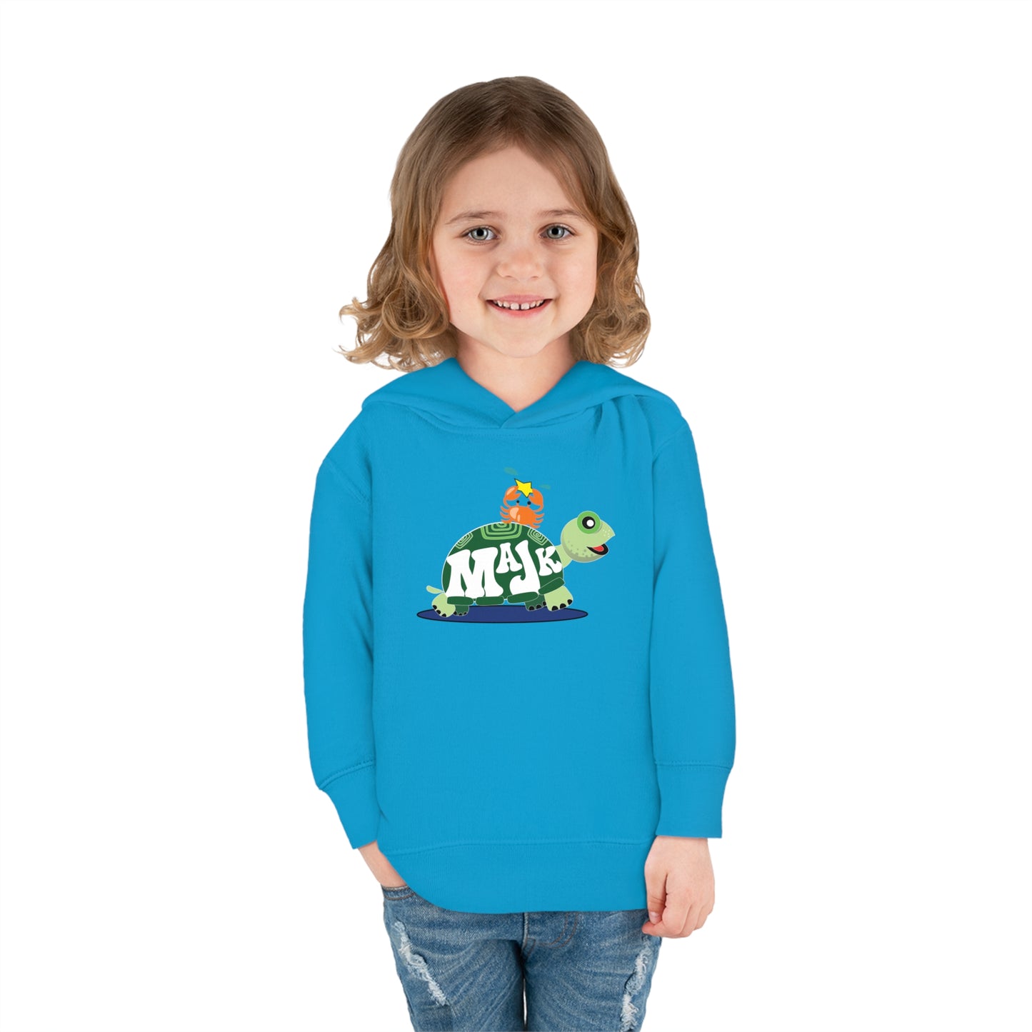 Toddler Pullover, Fleece Hoodie "Besties" (Aqua Logo on back)